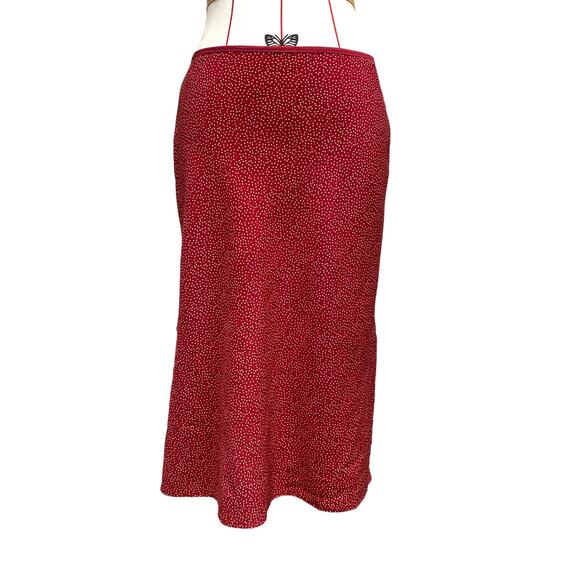 Vintage Blue Womens Size 7 Red Polka Dot Skirt - Picture 1 of 6